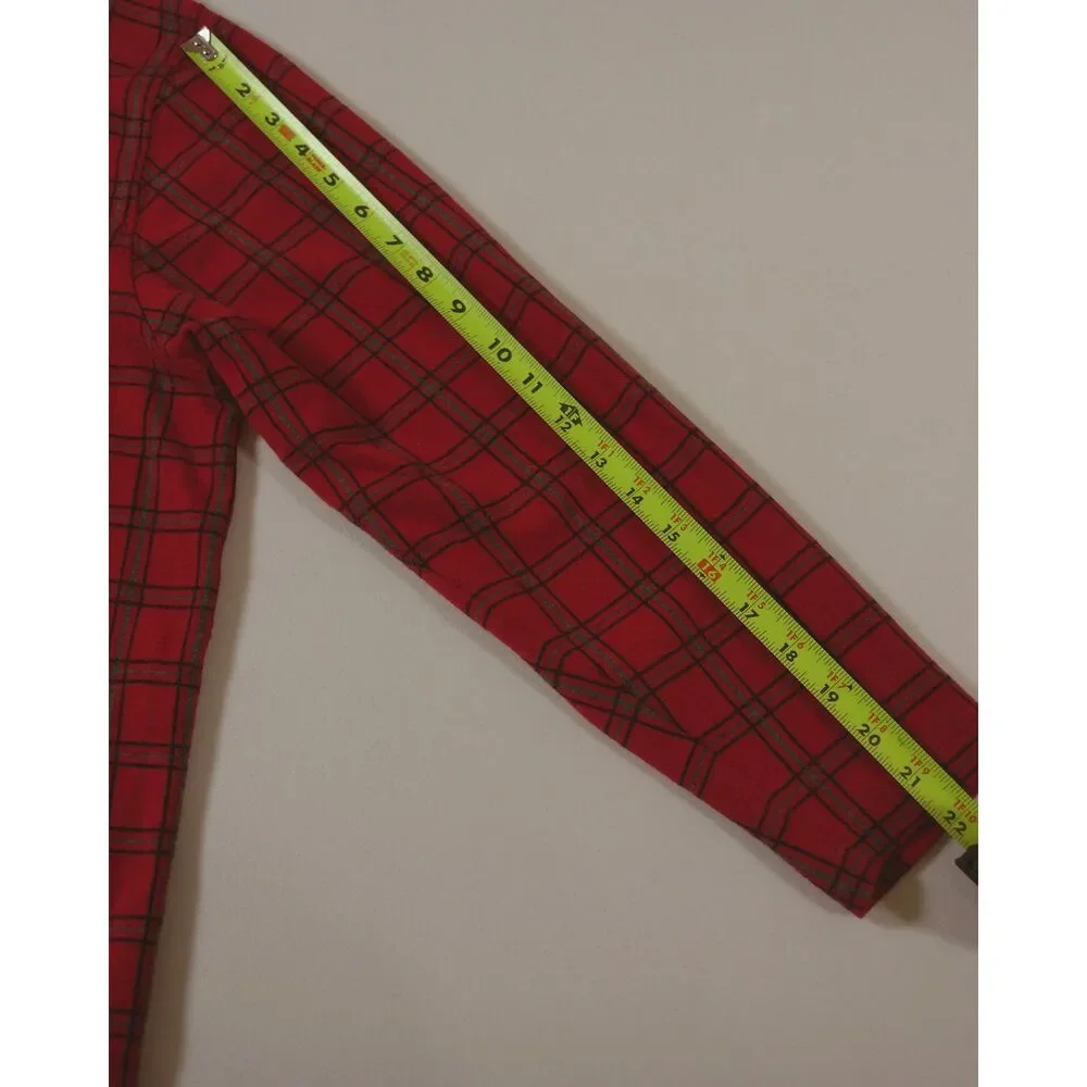 Vintage Bechamel Red Plaid Cotton Button Front Jacket Shacket XL Cottagecore